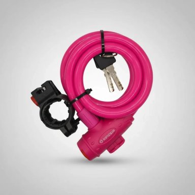CANDADO PARA BICICLETA MOTO TRABA CADENA SEGURIDAD MULTIUSO ROSA - 3