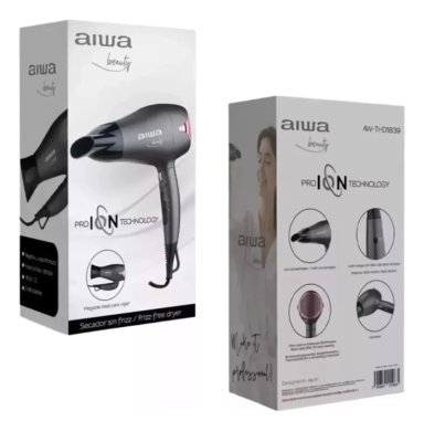 SECADOR DE PELO CABELLO 1800W 2N 2V GRIS AW-THD1839 AIWA NEGRO - 4