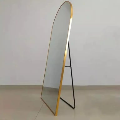 ESPEJO DE SUELO OVALADO CON SOPORTE DE LUJO 160X50CM BEIGE - 3
