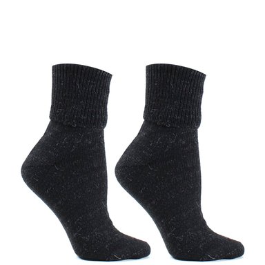 PACK X2 PARES DE CALCETINES LANA MUJER MONARCH CASHEMERE CON VUELTA NEGRO - 1