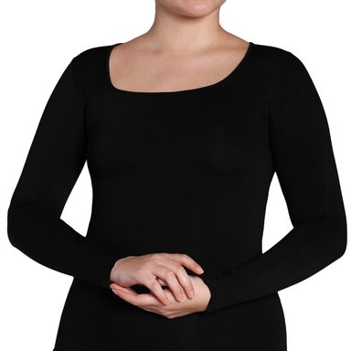 MONARCH - POLERA MANGA LARGA ESCOTE CUADRADO NEGRO - 4