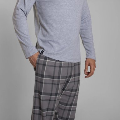 PIJAMA ALGODON MANGA LARGA PANTALON CUADROS HOMBRE MONARCH - 2