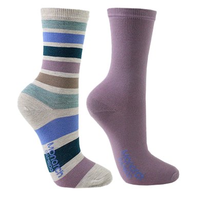 2 PARES CALCETIN BAMBOO FRANJAS LOFT LARGO 3/4 MONARCH - 1