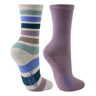 2 PARES CALCETIN BAMBOO FRANJAS LOFT LARGO 3/4 MONARCH - 3