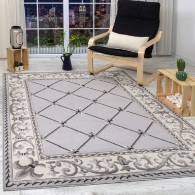 ALFOMBRA KASHAN KING CONTEMPORÁNEA MODERNA 503 GRIS 153 X 213 CM - 4