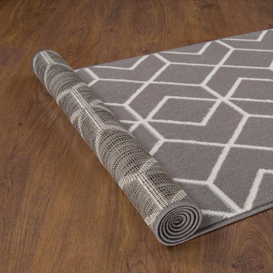 ALFOMBRA MODALFO KASHAN KING CONTEMPORÁNEA MODERNA 507 PASILLO GRIS 60 X 213 CM - 2