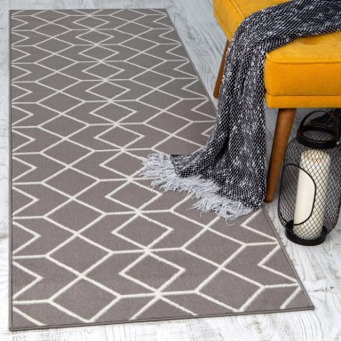 ALFOMBRA MODALFO KASHAN KING CONTEMPORÁNEA MODERNA 507 PASILLO GRIS 60 X 213 CM - 4