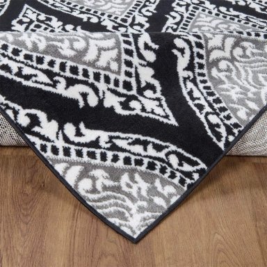 ALFOMBRA MODALFO KASHAN KING CONTEMPORÁNEA MODERNA 512 NEGRA 153 X 213 CM - 3