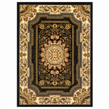 ALFOMBRA MODALFO KASHAN KING CONTEMPORÁNEA MODERNA 4670 NEGRO CREM 153 X 213 CM - 1