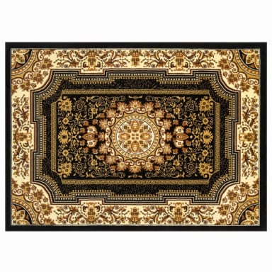 ALFOMBRA MODALFO KASHAN KING CONTEMPORÁNEA MODERNA 4670 NEGRO CREM 200 X 290 CM - 1