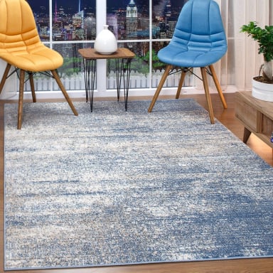 ALFOMBRA MODALFO FLORIDA CONTEMPORÁNEA MODERNA 34 AZUL 120 X 180 CM - 2