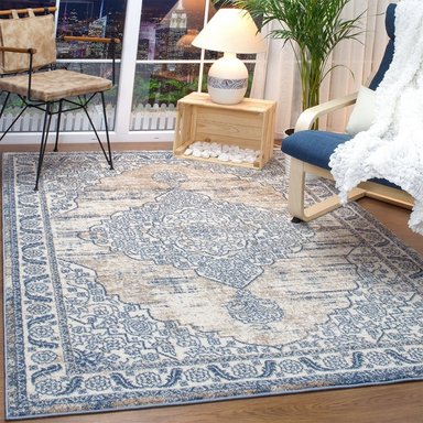 ALFOMBRAS MODALFO FLORIDA CONTEMPORÁNEA MODERNA MODA 6300 AZUL 200 X 290 CM - 2