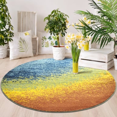 ALFOMBRA MODALFO FLORIDA CONTEMPORÁNEA MODERNA REDONDA MULTICOLOR 160 X 160 CM - 2