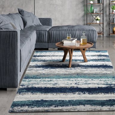 ALFOMBRA MODALFO FLORIDA CONTEMPORÁNEA MODERNA AZUL 240 X 305 CM - 2