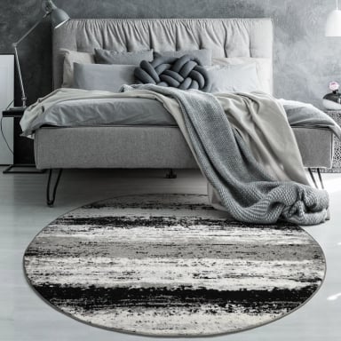 ALFOMBRA MODALFO FLORIDA CONTEMPORÁNEA MODERNA REDONDA GRIS 160 X 160 CM - 2