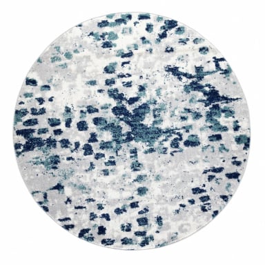 ALFOMBRA MODALFO FLORIDA CONTEMPORÁNEA MODERNA REDONDA AZUL 160 X 160 CM - 1