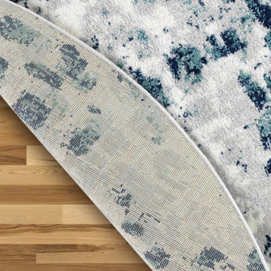 ALFOMBRA MODALFO FLORIDA CONTEMPORÁNEA MODERNA REDONDA AZUL 160 X 160 CM - 4