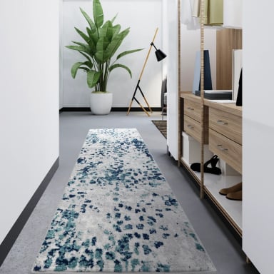 ALFOMBRA MODALFO FLORIDA CONTEMPORÁNEA MODERNA PASILLO AZUL 70 X 230 CM - 2