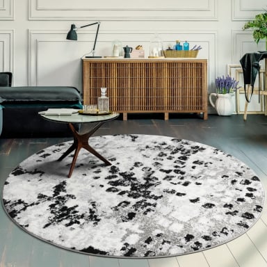 ALFOMBRA MODALFO FLORIDA CONTEMPORÁNEA MODERNA REDONDA GRIS 160 X 160 CM - 2