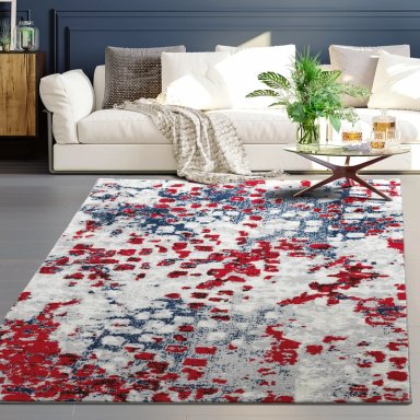 ALFOMBRA MODALFO FLORIDA CONTEMPORÁNEA MODERNA ROJA 160 X 210 CM - 2