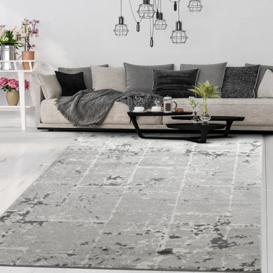 ALFOMBRA MODALFO FLORIDA CONTEMPORÁNEA MODERNA GRIS 120 X 180 CM - 2