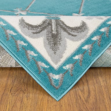 ALFOMBRA PASILLO KASHAN KING AZUL 66 CM X 430 CM - 4