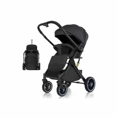COCHE PASEO BABYMINE WALKY MALETA COMPACTO REVERSIBLE NEGRO - 1