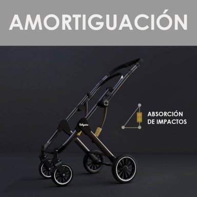 COCHE PASEO BABYMINE WALKY MALETA COMPACTO REVERSIBLE NEGRO - 3
