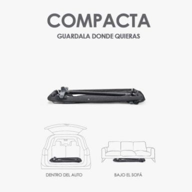CUNA COLECHO MECEDORA CON RUEDAS GRIS BABYMINE - 3