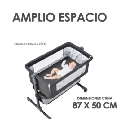 CUNA COLECHO MECEDORA CON RUEDAS GRIS BABYMINE - 8