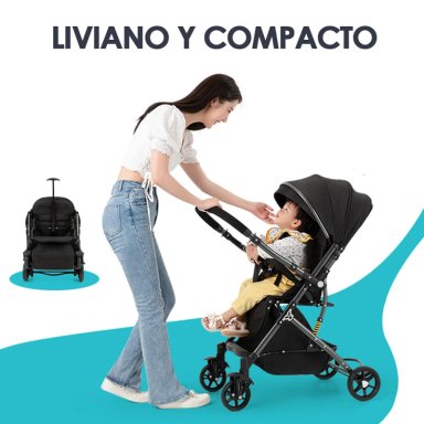 COCHE DE BEBÉ REVERSIBLE MALETA LUXRIDE MINNIE – BABYMINE - 5