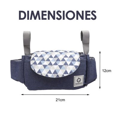 BOLSO BABYMINE AIEBAO MATERNAL COLGANTE COCHE BEBÉ AZUL - 8