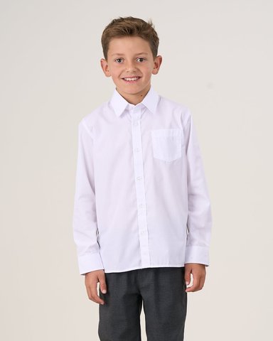 CAMISA BLANCA ESCOLAR SLIM FIT 6 A 10 POLEMIC - 1
