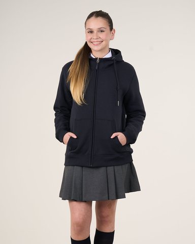 POLERON ESCOLAR FRANELA NIÑA CIERRE Y GORRO S-XL - POLEMIC - 1