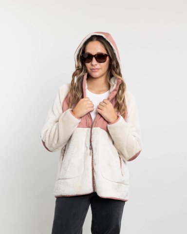 POLERON MUJER POLAR SHAGGY ACOLCHADO CON GORRO POLEMIC - 5