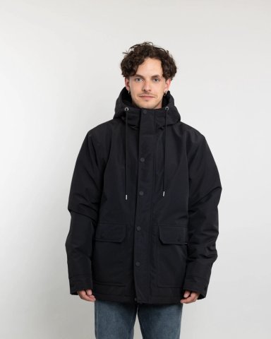 PARKA HOMBRE WATERPROOF FORRADA EN SHERPA NEGRO POLEMIC - 1