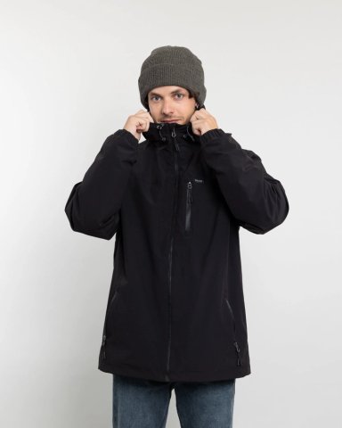 PARKA HOMBRE WATERPROOF CON MICROPOLAR NEGRO POLEMIC - 1