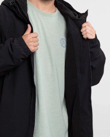 PARKA HOMBRE WATERPROOF CON MICROPOLAR NEGRO POLEMIC - 5