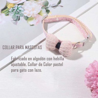 COLLAR DE ALGODON LAZO PARA MASCOTAS PEQUEÑAS GATO Y PERRO AMARILLO - 3