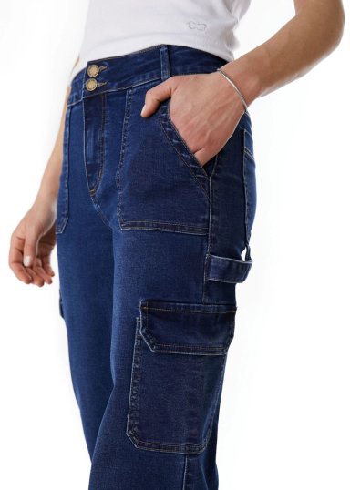 JEANS NAOS PALAZZO CARGO AZUL MEDIO | EFESIS - 3