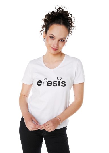 POLERA SARAI REGULAR ESTAMPADO Y TACHAS BLANCO EFESIS - 2