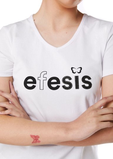POLERA SARAI REGULAR ESTAMPADO Y TACHAS BLANCO EFESIS - 5