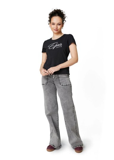 POLERA ANNIE REGULAR ESTAMPADO Y BORDADO NEGRO EFESIS - 1