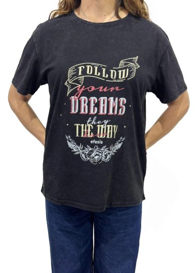 POLERA IKER REGULAR ESTAMPADA NEGRO EFESIS - 1