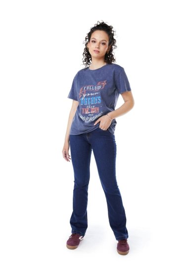 POLERA IKER REGULAR ESTAMPADA AZUL EFESIS - 1