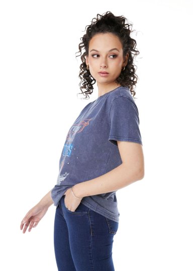 POLERA IKER REGULAR ESTAMPADA AZUL EFESIS - 5
