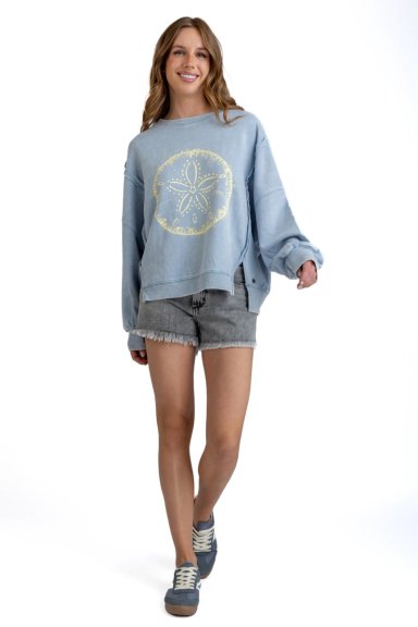 POLERON KIOTO OVERSIZE CORTES Y ESTAMPADO CELESTE EFESIS - 1