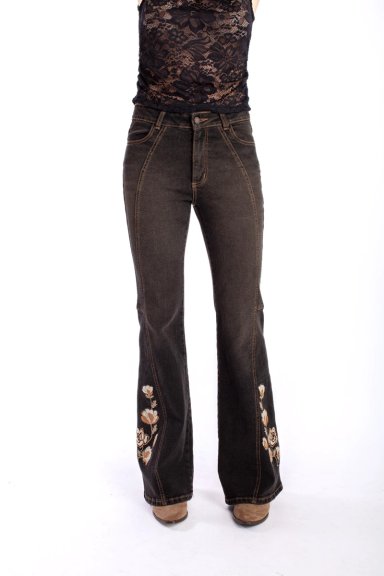 JEANS CURVI FLARE CORTES Y BORDADO EFESIS - 2