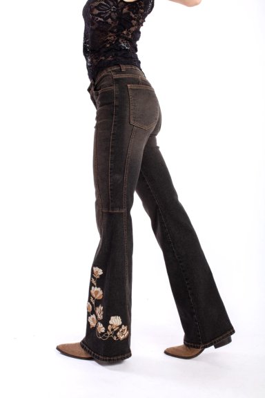 JEANS CURVI FLARE CORTES Y BORDADO EFESIS - 3