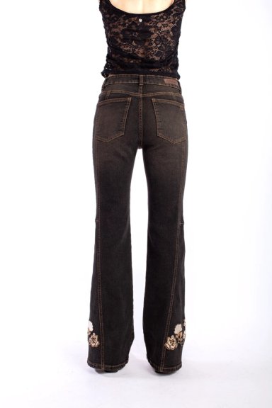 JEANS CURVI FLARE CORTES Y BORDADO EFESIS - 4